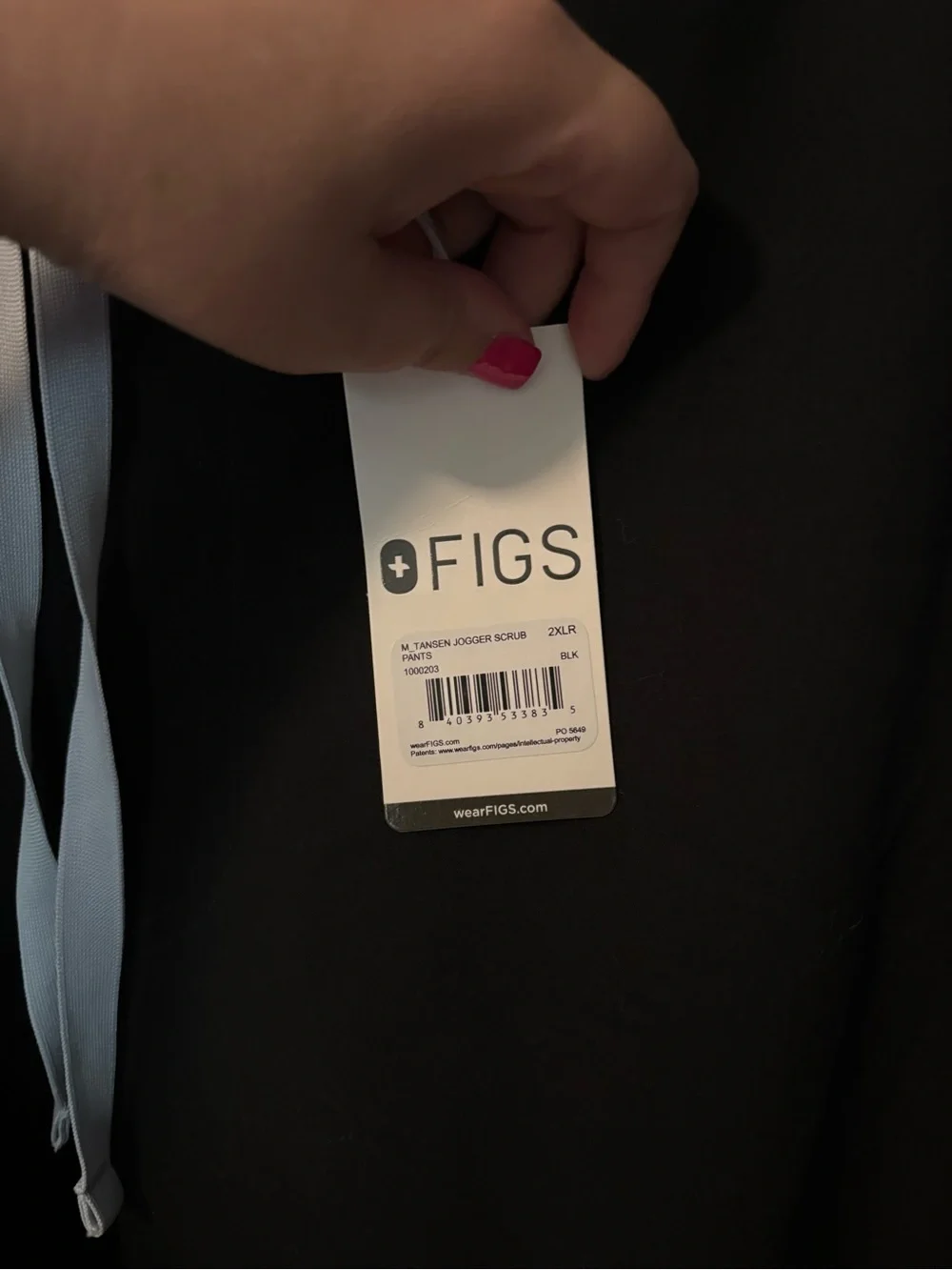 NWT Figs Men's Black Jogger Pants Drawstring 2XL